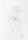 Sitting nude with stockings