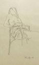 Half covered nude on chair