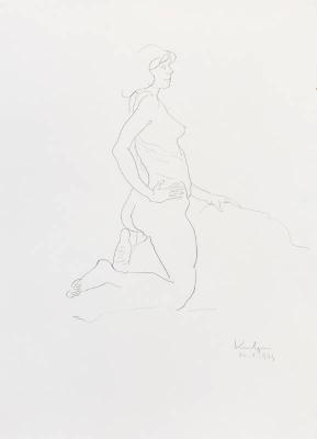 Kneeling nude