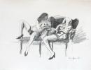 Two nudes on sofa