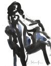 Black/blue nude on chair