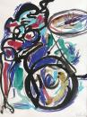 Nude and bicycle colorful