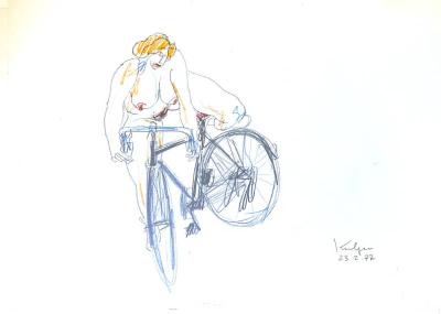 Akt auf Fahrrad