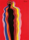 Figur mit farbigem Schatten