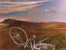 Kaputtes Fahrrad in Landschaft (Coca Cola)