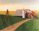 Waldviertler Landschaften - Bauernhof mit Silo und Weg