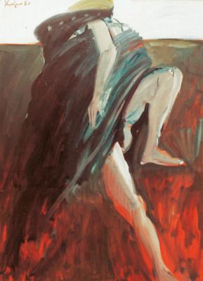 Nude with Zeus under a blanket
