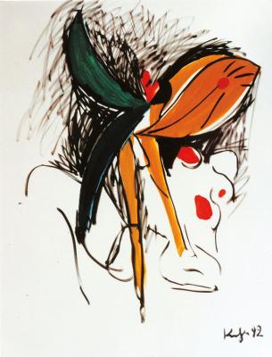 Insect with lying white nude