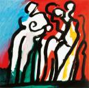 Figurengruppe in Landschaft