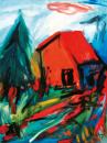 Rotes Haus im Wald