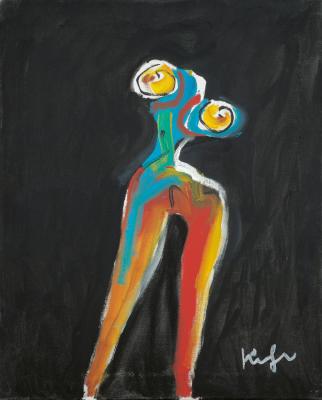 Colourful headless nude