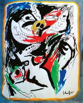 Composition with insects in grey frame