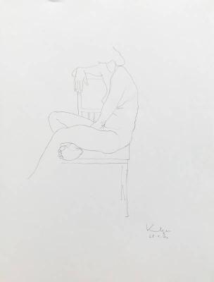 Fragment of nude on chair