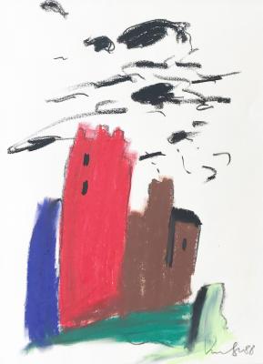 Burg mit rotem Turm