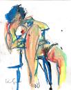 Colorful nude on blue chair
