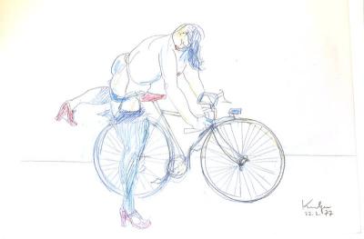 Nude with bicycle