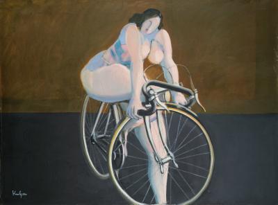 Nude on bicycle